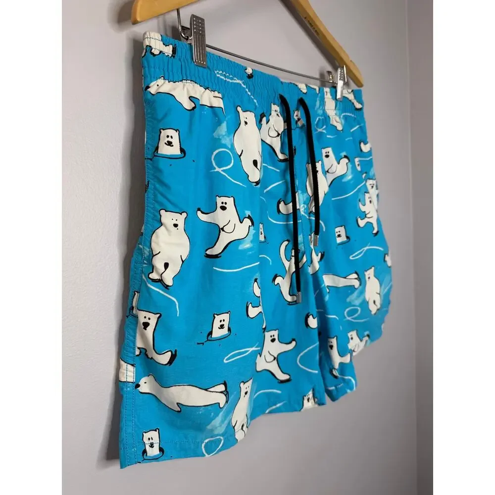 Vilebrequin Men's Moorea Bears on Ice Swim Trunk Blue Men's XL